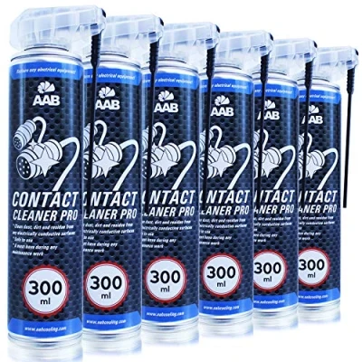 Imagen de AAB Contact Cleaner PRO 300ml Conjunto de 6 Potente Agente Limpieza Contacto, Limpiador Contactos, Limpia Contactos Electronicos, Electronica,