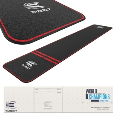 Imagen de TARGET Mat Red Trim Darts World Champion Alfombrilla para Dardos (Borde Rojo), Unisex, Estándar