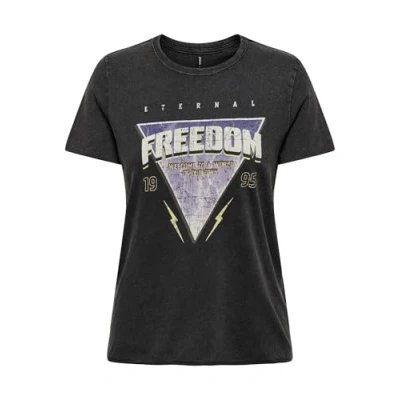 Imagen de Only Onllucy Reg S/S Top Jrs Noos Camiseta, Negro/Freedom, S Mujer