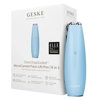 Imagen de GESKE SmartAppGuided™ MicroCurrent Face Lift Pen 6 en 1 Herramientas para cuidado de la Piel Dispositivo antienvejecimiento Lifting facial joven sin arrugas cara
