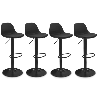 Imagen de IDMarket Juego de 4 taburetes bar Karl Design color negro