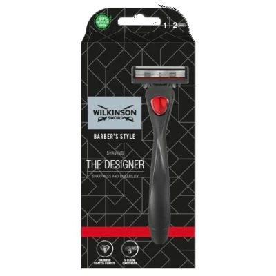 Imagen de Wilkinson Sword Barber&#039;s Style Afeitadora The Designer de 5 hojas Pack con 1 mango y 2 cuchillas recambio