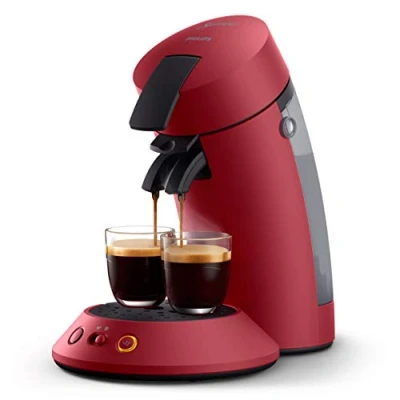 Imagen de Philips Senseo Original Plus CSA210/90 Cafetera de monodosis (selección intensidad, tecnología Boost, plástico reciclado), color rojo
