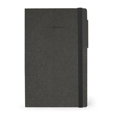 Imagen de Legami My Notebook, Cuaderno de rayas 6 mm, Deep Graphite, Medium, papel certificado FSC, 192 páginas, tapa blanda, cierre elástico, 13 x 21 cm