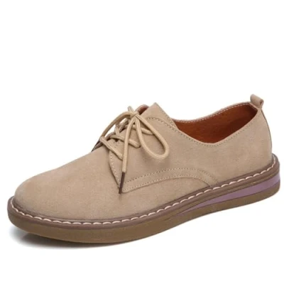 Imagen de Mocasines Simples de Mujer con Cordones para Zapatos Planos Casuales (Albaricoque)