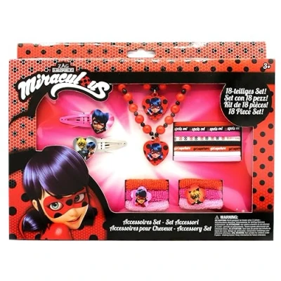 Imagen de Joy Toy Miraculous Tales of Ladybug &amp; Cat Noir 65979 Juego de Accesorios, figuritas y Personajes Prodigiosa: Las Aventuras (18 Unidades, en Caja Regalo, 28 x 3 22 cm), Chicas