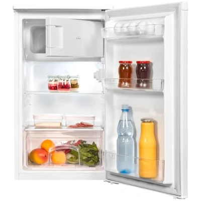 Imagen de Exquisit® Frigorífico Table Top, 81L, Clase D, Color Blanco, Estantes de Cristal, Altura Regulable, 3 Estrellas en Congelación, Consumo 108 kWh/año, Medidas 85x48x49,5 Cm.