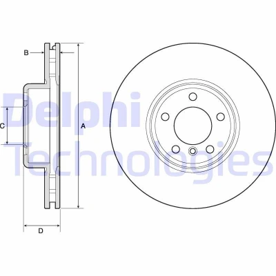 Imagen de DELPHI BG9157C Disco de freno 340 30 5 ventilado revestido altamente carbonizado sin cojinete rueda, anillo sensor ABS BMW: 3 Touring, Berlina