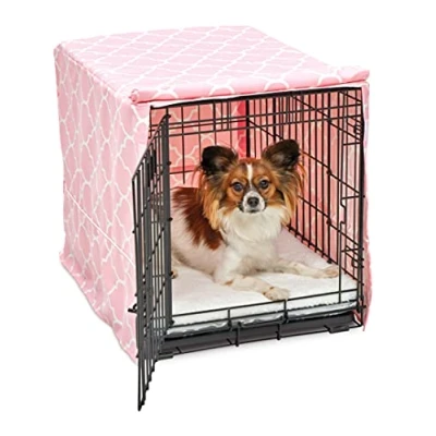 Imagen de New World modelo BCVR 24PKT Funda para jaula de perro con protección textil teflón, jaulas y MidWest 61 cm, diseño en color rosa