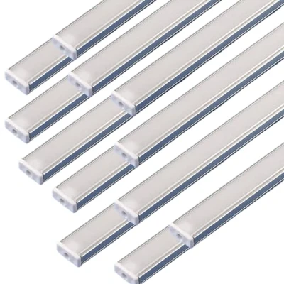 Imagen de Jandei Pack Perfiles Aluminio Gris 1 Metro para Instalar Tiras Led en Superficie, Canal Luces hasta 12mm Ancho, Difusor Semitransparente. Incluye Tapas y Clips Montaje (12 1M)