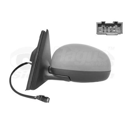Imagen de espejo retrovisor Van Wezel 7641807 izquierda imprimado completo, asférico, para ajuste elect. espejo, calefactable SKODA: Roomster