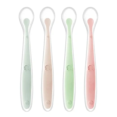 Imagen de Tomedeks 4 Cucharas De Silicona Para Bebés, Precucharas aprendizaje