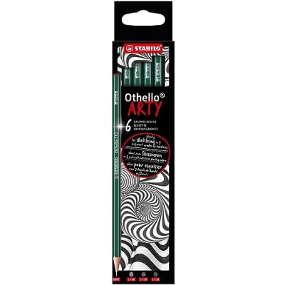 Imagen de STABILO, Lápiz de grafito STABILO Othello ARTY, Caja con 6 lápices baja dureza (2 x 4B, 3B, 2B)