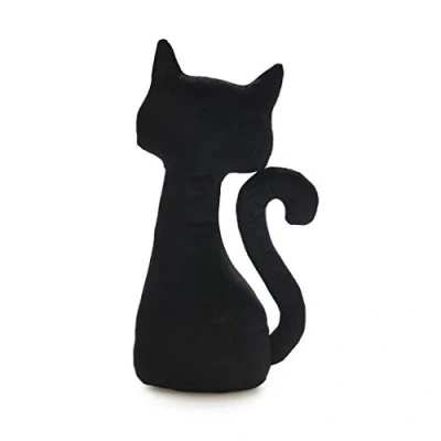 Imagen de Balvi Aguantapuertas Meow! Color Negro Sujetapuertas con Forma de Gato Poliéster 28 cm