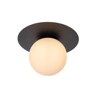 Imagen de Lucide Tricia plafón, negro, Ø 25 cm, cristal, 1 luz, E27