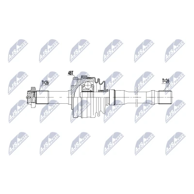 Imagen de NTY NPW ME 203 Árbol de Transmisión Eje delantero, derecha 608mm automática MERCEDES BENZ: Clase G SUV (W463) 500 (463.247, 463.248