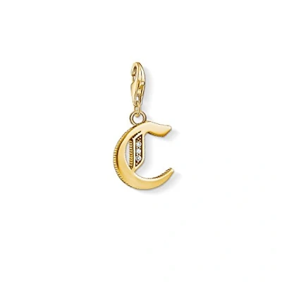 Imagen de Thomas Sabo Colgante de Mujer, Plata Ley 925 con Circonitas Blancas, Dorado, 6 cm, Letra C
