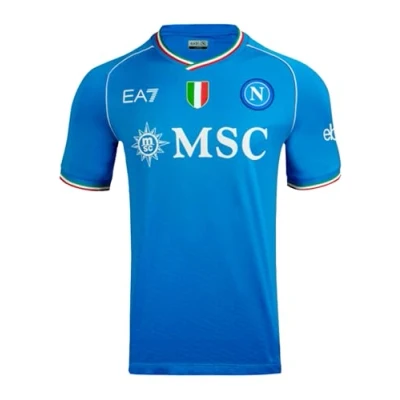 Imagen de SSC NAPOLI Camiseta de competición, EA7, Escudo Tricolor, Tejido técnico Dry Touch, 2023/2024
