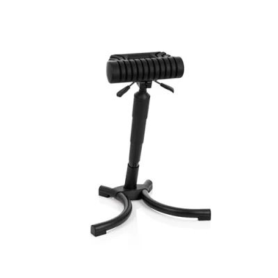 Imagen de hjh OFFICE 830025 Taburete para Oficina Top Work 33 Negro, de Trabajo, hasta 150 kg, Multiusos, Asiento Goma Duro, Altura Ajustable