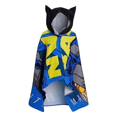 Imagen de DC Comics Toalla con Capucha Batman 100% algodón Poncho para niños de Playa baño natación Envoltura cambiante Bata
