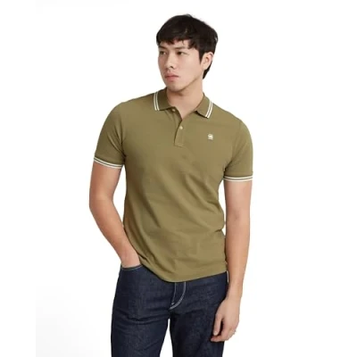 Imagen de G STAR Dunda Slim Stripe Poloshirt, Verde (Ensis Green D17127 5864 6057), S Hombre
