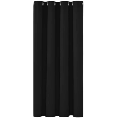 Imagen de Deconovo Cortinas Dormitorio Salon Opacas Moderna con Ojales, Termicas Aislantes Frio y Calor 132x138 cm(Ancho x Alto) Negro, 1 Pieza