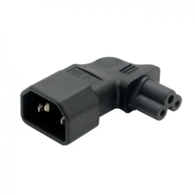 Imagen de JSER adaptador IEC de 90 grados, 3 polos, macho C14 a Micky C5, corriente extensión en ángulo izquierdo