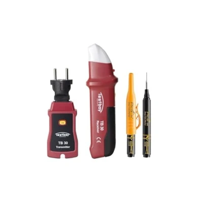 Imagen de Testboy action set TB 30 localizador de fusibles con marcador agujeros profundos PICA (asignación precisa disyuntores, comprobador tensión sin contacto), Rojo/Negro