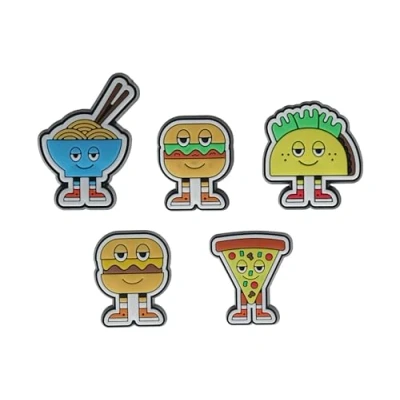 Imagen de Crocs Shoe Charm 5 Pack Personalize with Jibbitz for, Amuleto de Zapatos Unisexo, Chill Foods, Talla única
