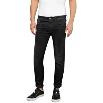 Imagen de Replay Anbass Slim Fit Hyperflex Jeans con elástico para Hombre, Negro (Black 098), W31 x L34