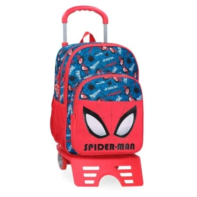 Imagen de Joumma Marvel Spiderman Authentic Mochila Escolar con Carro Rojo 30x40x13 cms Poliéster 15,6L