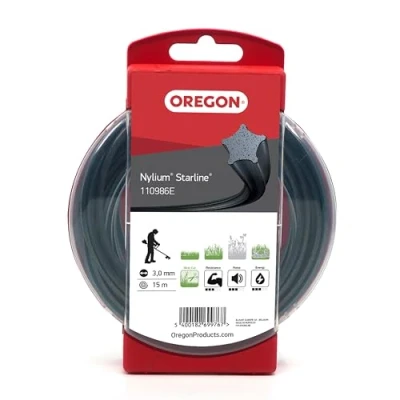 Imagen de Oregon Hilo para Desbrozador y Cortacésped, de Nylon con Cinco Filos en Estrella, Calidad Premium Extrafuerte, Compatible Desbrozadoras Gasolina 3mm 15m (‎110986E)