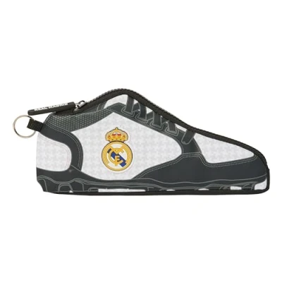 Imagen de Safta Real Madrid 1ª EQUIPACIÓN 24/25 Portatodo Zapatilla Escolar, Estuche Infantil, Niño, Ideal para Niños en Edad Cómodo y Versátil, 24x2x10 cm, Color Blanco/Gris