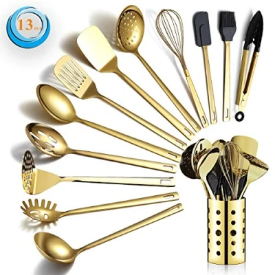 Imagen de Berglander Juego de Utensilios Cocina 38 Piezas Silicona Antiadherente, Cuchara espátula con Resistente Soporte para Acero Inoxidable