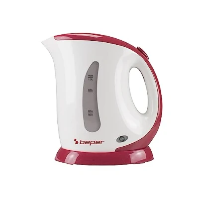 Imagen de BEPER BB.050 Hervidor de Agua Eléctrico, Capacidad 1L, Indicador Graduado, Apagado Automático, Aapagado Automático en Ausencia Agua, Ebullición Rápida, Electric Kettle