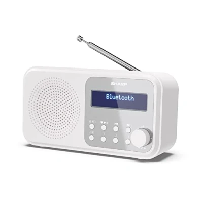 Imagen de Sharp DR P420(WH) Tokyo Radio Digital portátil (Dab/FM con RDS, Bluetooth, USBo batería), Color Blanco