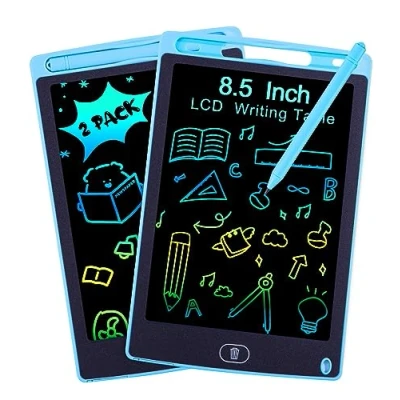 Imagen de PERMUST 2 Packs 8,5 Pulgadas Tableta Escritura LCD Color, Tablet Pantalla Colorido Infantil, Juguetes Educativo Niños con Borrable y Bloqueo Función, para el Hogar, Escuela, Azul+Azul