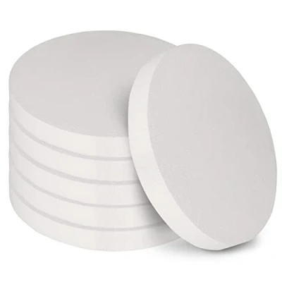 Imagen de Belle Vous Pack de 6 Círculos Poliestireno Manualidades 30 cm Diámetro, 2,5 Grosor Redondo para Modelado, Proyectos Escolares, Esculturas, Arreglos Florales