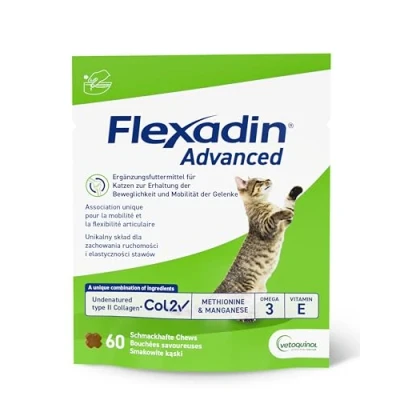 Imagen de Flexadin Vetoquinol Advanced para gatos 60 unidades