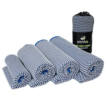 Imagen de pandoo Toalla de Viaje Microfibra Fibras Ecológicas Nylon y Bambú Manta Baño Secado Rápido Absorbente Antibacteriana Deporte, Viaje, Natación, Ducha Playa Estuche 160x80 cm