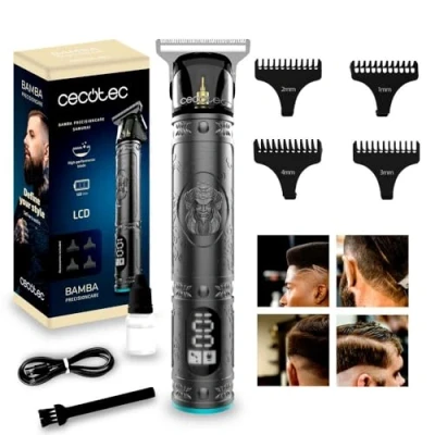 Imagen de Cortapelos Cecotec Bamba PrecisionCare Samurai, 120 min, 4 peines, 1 mm, Titanium