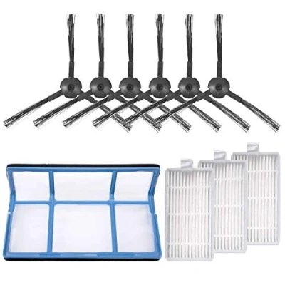 Imagen de KEEPOW Kit de accesorios repuesto compatible con robot aspirador ILIFE ZACO V3, V3s, V5, V5s, V5s Pro, 1 filtro primario, 3 filtros 6 cepillos laterales