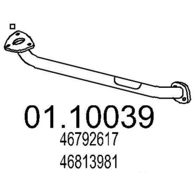Imagen de MTS 01.10039 Tubo de escape 770 delante para silenciador intermedio FIAT: Stilo Hatchback