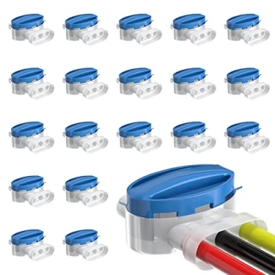 Imagen de Newaner 20 piezas conector de cable para robot cortacésped con impermeable gel, conectores cables accesorios extender o reparar periférico cortacesped robótico, jardín, exterior