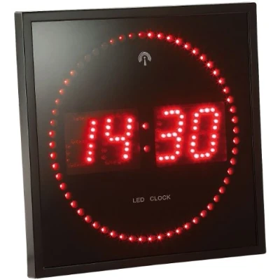 Imagen de Lunartec Digital reloj de pared LED: LED rojo, controlado por radio, con marcador segundos (Digital Inalámbrico IP65,)