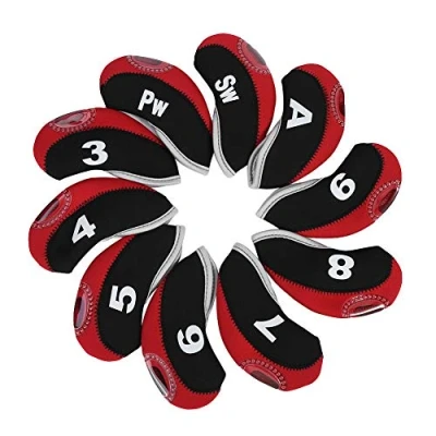 Imagen de Cubiertas for la Cabeza del Club de Golf, 10pcs Putter Golf Impermeables Juego Protector con Etiqueta número Intercambiable