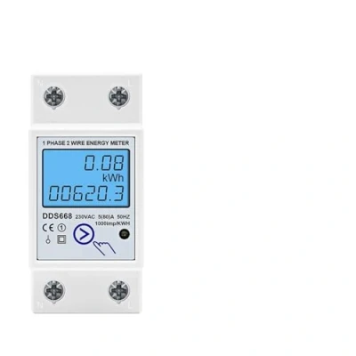 Imagen de Single Phase LCD Digital Meter Reset Zero kWh Voltage Current Power Consumption Counter Wattmeter 220V Din Rail(DDS668,220V)