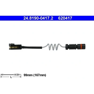 Imagen de ATE 24.8190 0417.2 Sensor de Desgaste Pastillas Frenos MERCEDES BENZ: Sprinter 3 T Furgón, Clase V, Vito VOLKSWAGEN: LT 28 35 II Bus