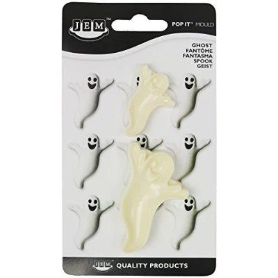 Imagen de JEM 1102EP010 Molde Pop it para Decoración de Fondant Halloween Fantasmas, Crema, 4x2x6 cm