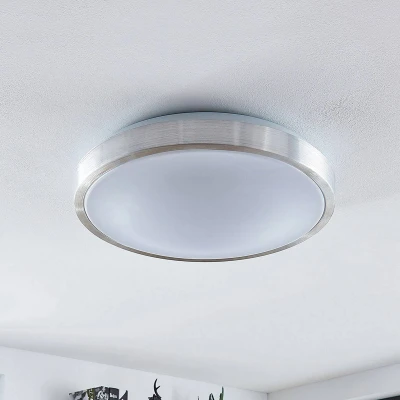 Imagen de LED lámpara de techo &#039;Emelie&#039; (Moderno) en Gris hecho Metal e.o. para Salón &amp; Comedor (1 llama,) Lindby LED, plafón